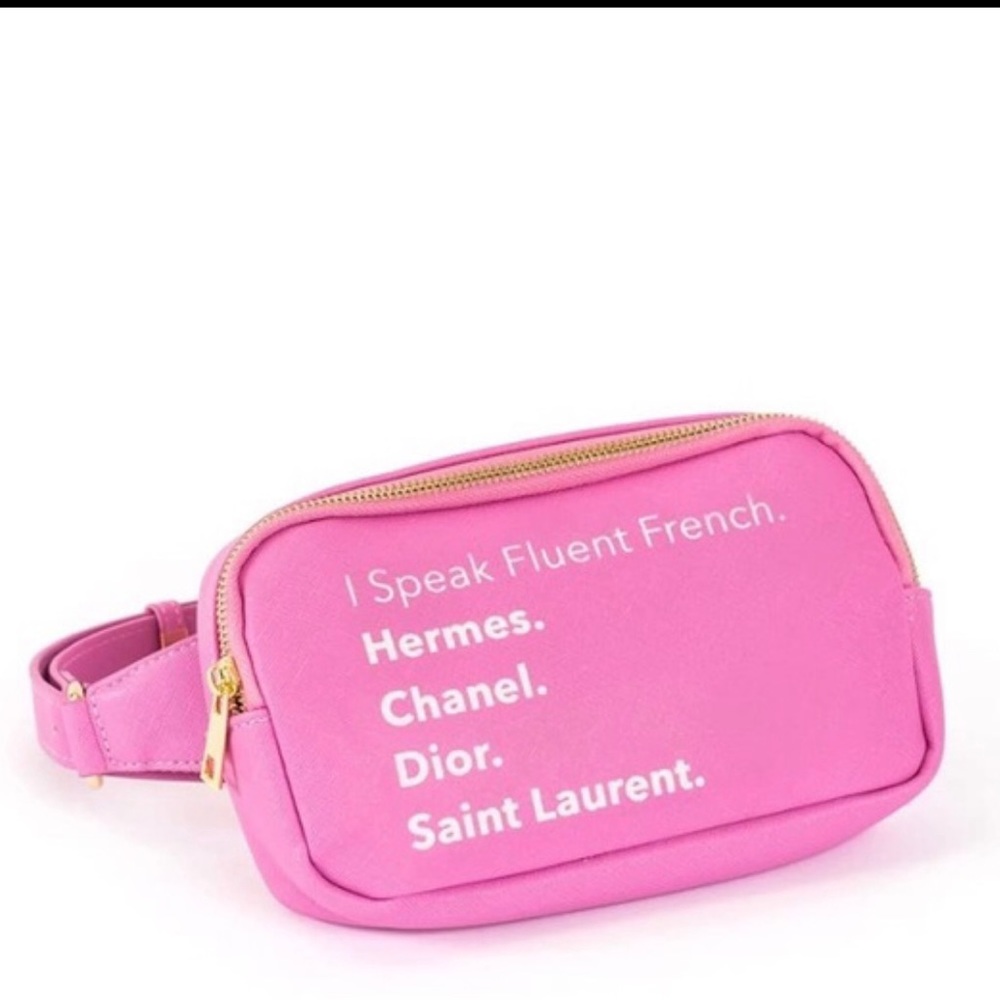 I speak fluent French belt bag new NWT pink can be also crossbody